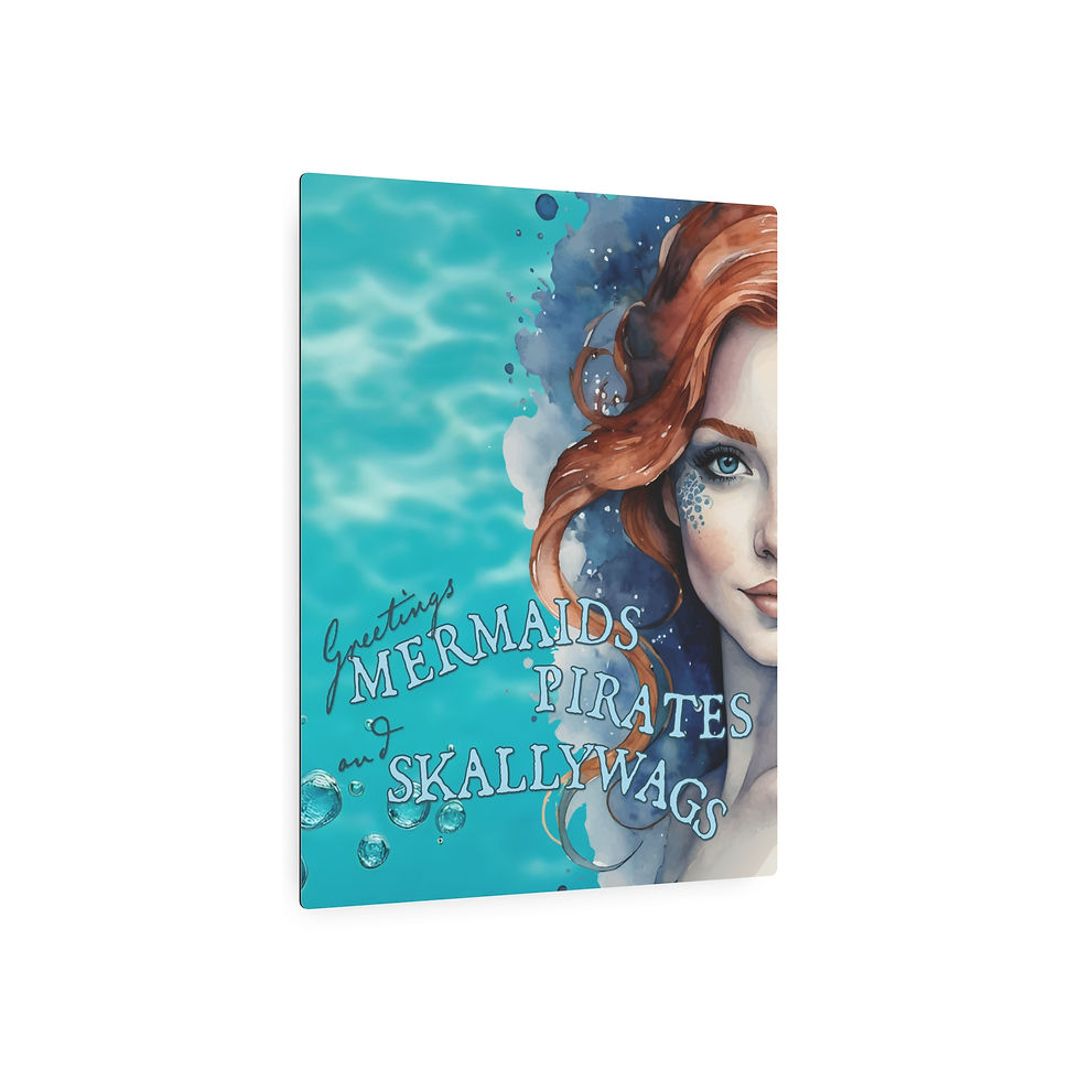 Thumbnail: Metal Art Sign: Enchanting Mermaids, Pirates & Skallywags Indoor Outdoor Decor