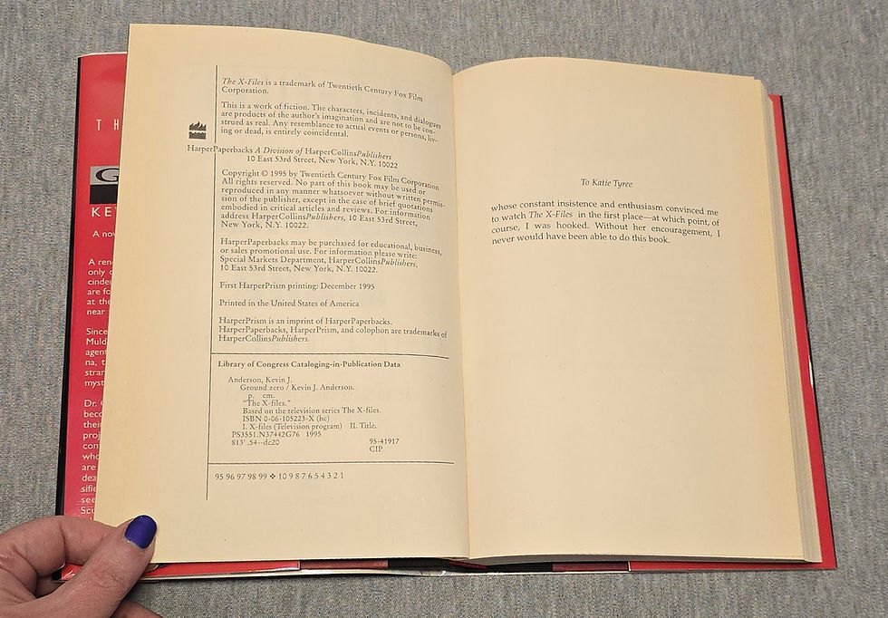 Thumbnail: The X Files: Ground Zero by Kevin J. Anderson, 1995. 1st Edition, 1st Printing.