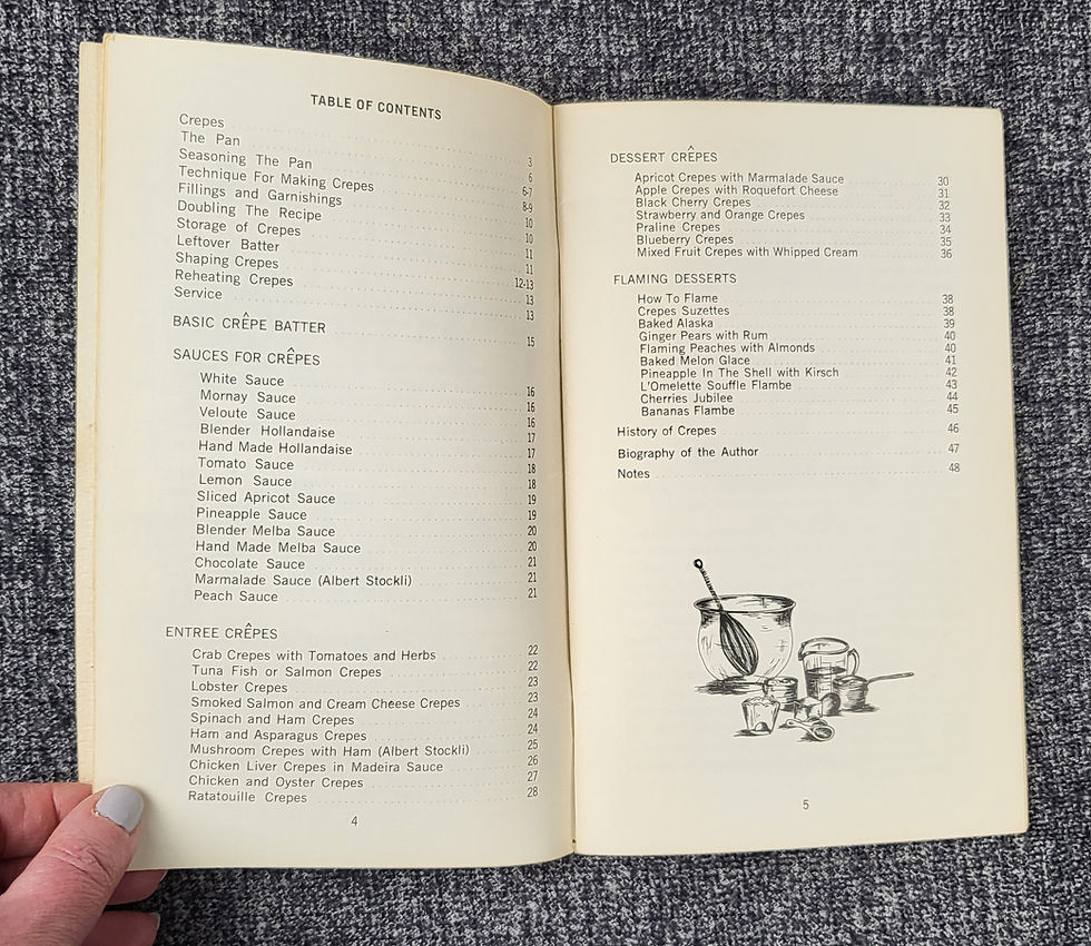 Thumbnail: Crepes and Flaming Desserts by Irena Kirshman, 1969.