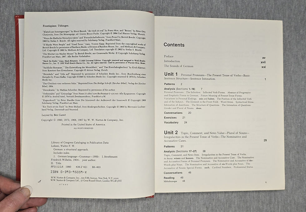Thumbnail: German: A Structural Approach by Walter F.W. Lohnes, 1980.