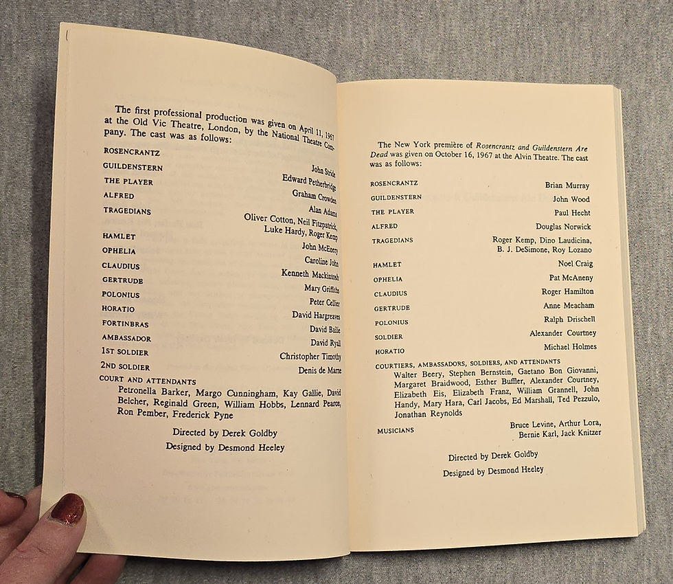 Thumbnail: Rosencrantz and Guildenstern Are Dead by Tom Stoppard, 1987.
