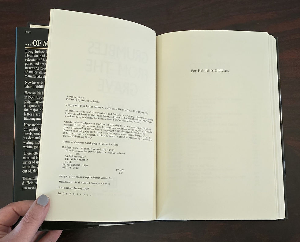 Thumbnail: Grumbles From The Grave by Robert A. Heinlein 1990 First Edition HCDJ