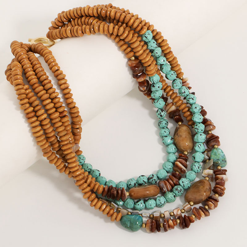 Thumbnail: Boho Terra Azure Statement Necklace