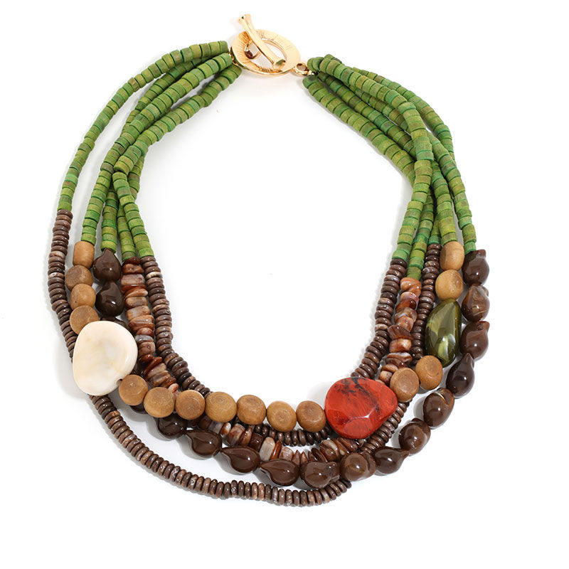 Boho Terra Statement Beaded Necklace