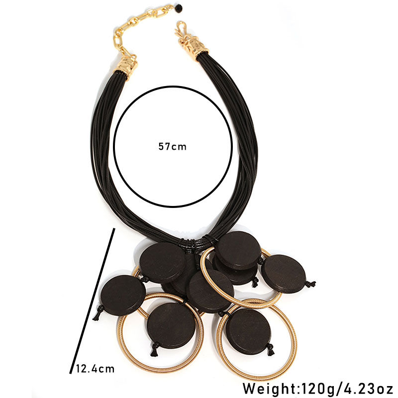 Thumbnail: Boho Noir Orbit Statement Necklace