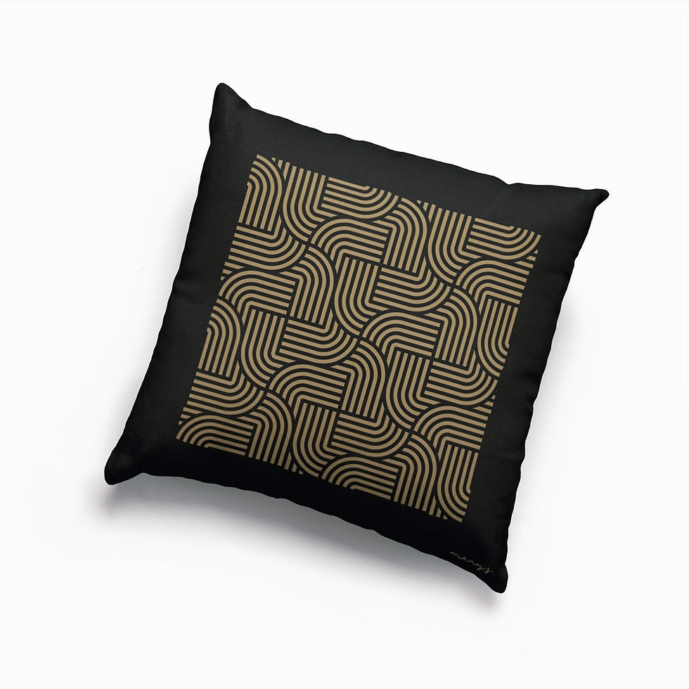 Miniature : Black Velvet & Gold - Coussin