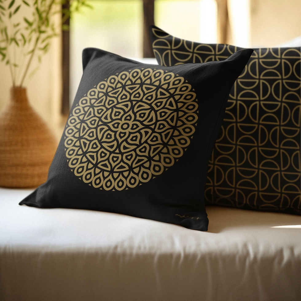 Miniature : Black Velvet & Gold - Coussin