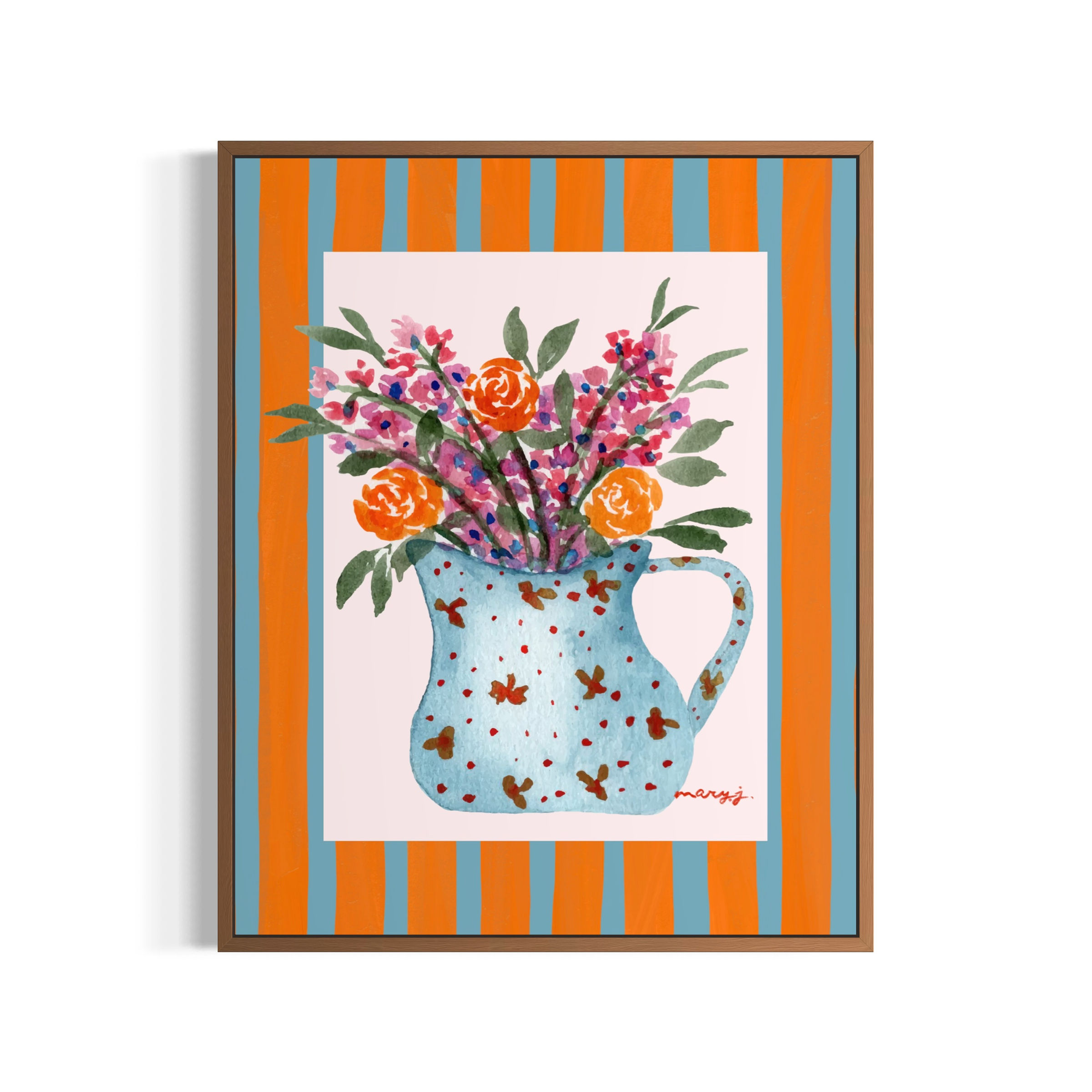 Vase In Stripes III - Toile & Poster