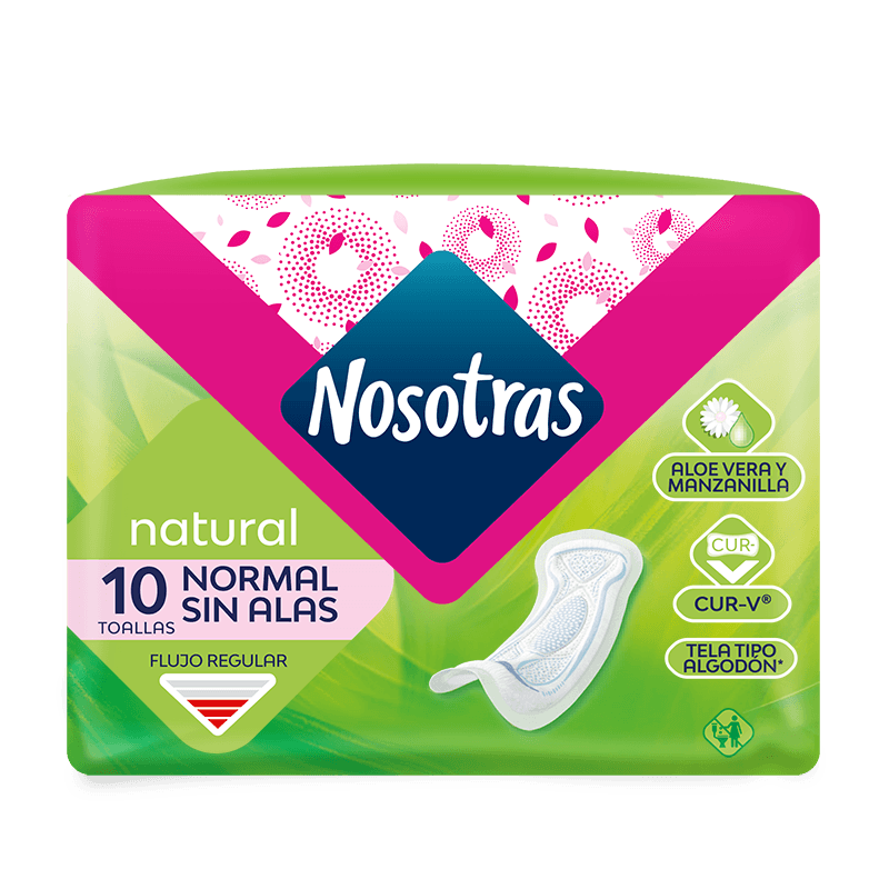 Toallas Higiénicas Nosotras Natural Sin Alas x 10 