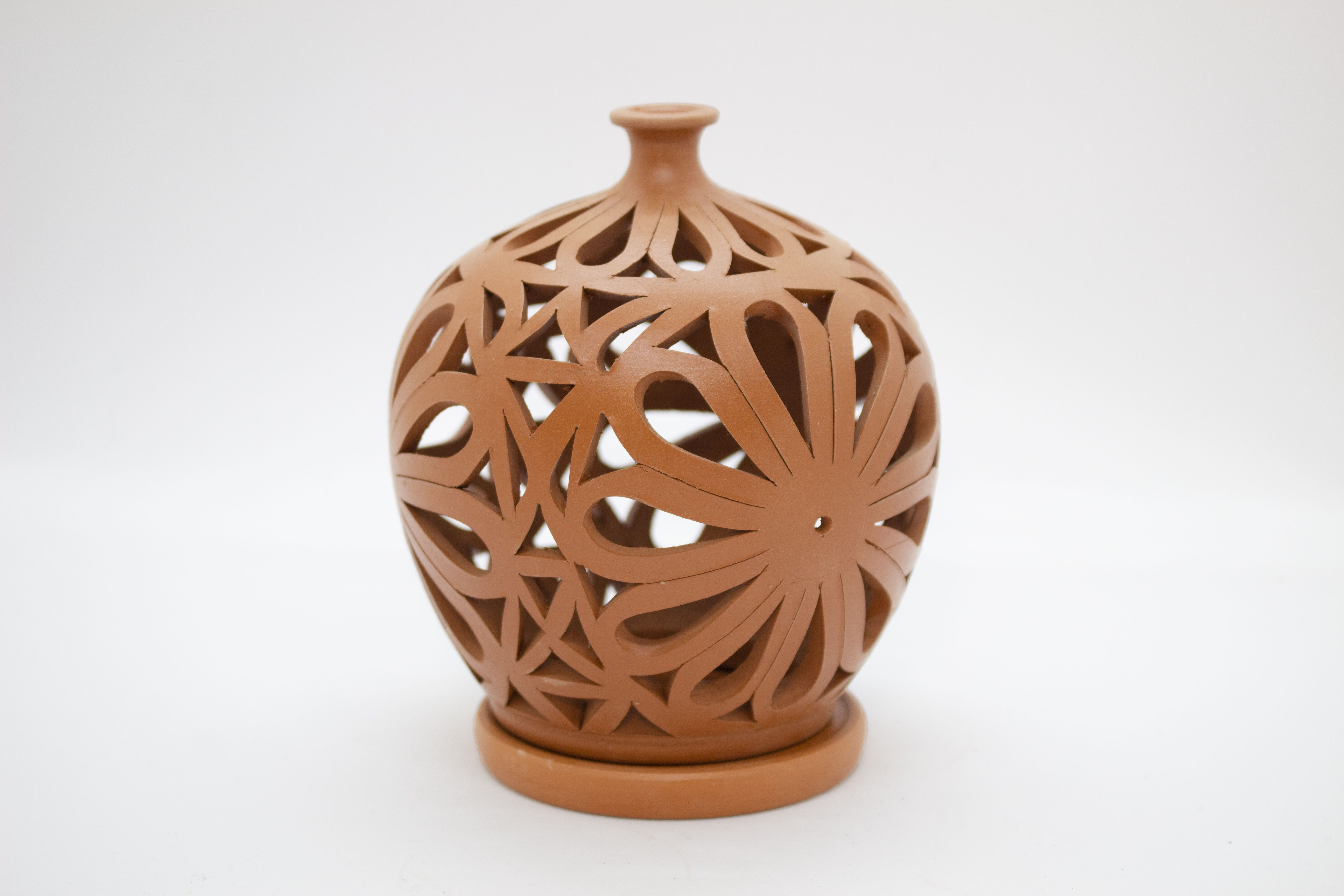 Bougeoir en Terre Cuite de Fabrication Artisanale