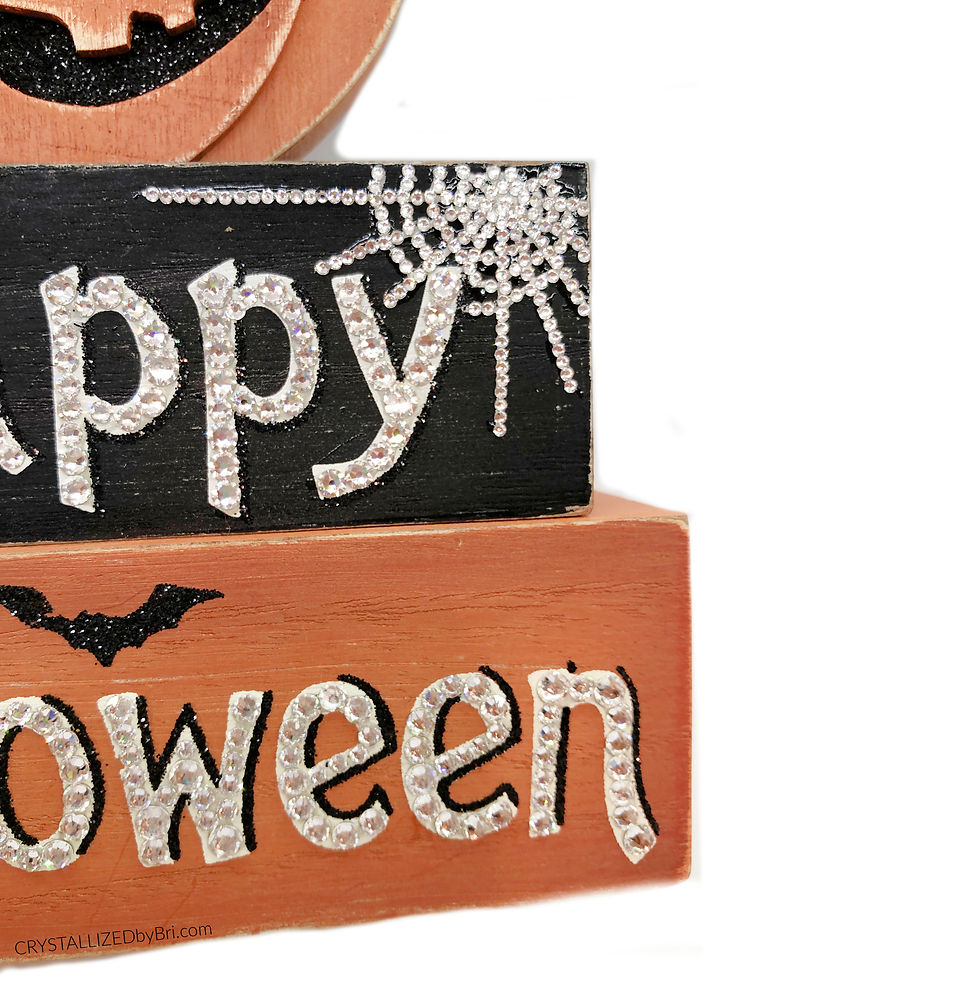 Bedazzled Swarovski crystal holiday décor halloween plaque sign pumpkin bling by crystallized by bri