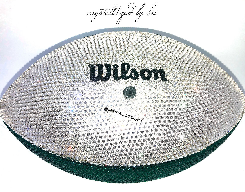 Thumbnail: Bedazzled Swarovski crystal football sports team nfl game size eagles bling by crystallized by bri