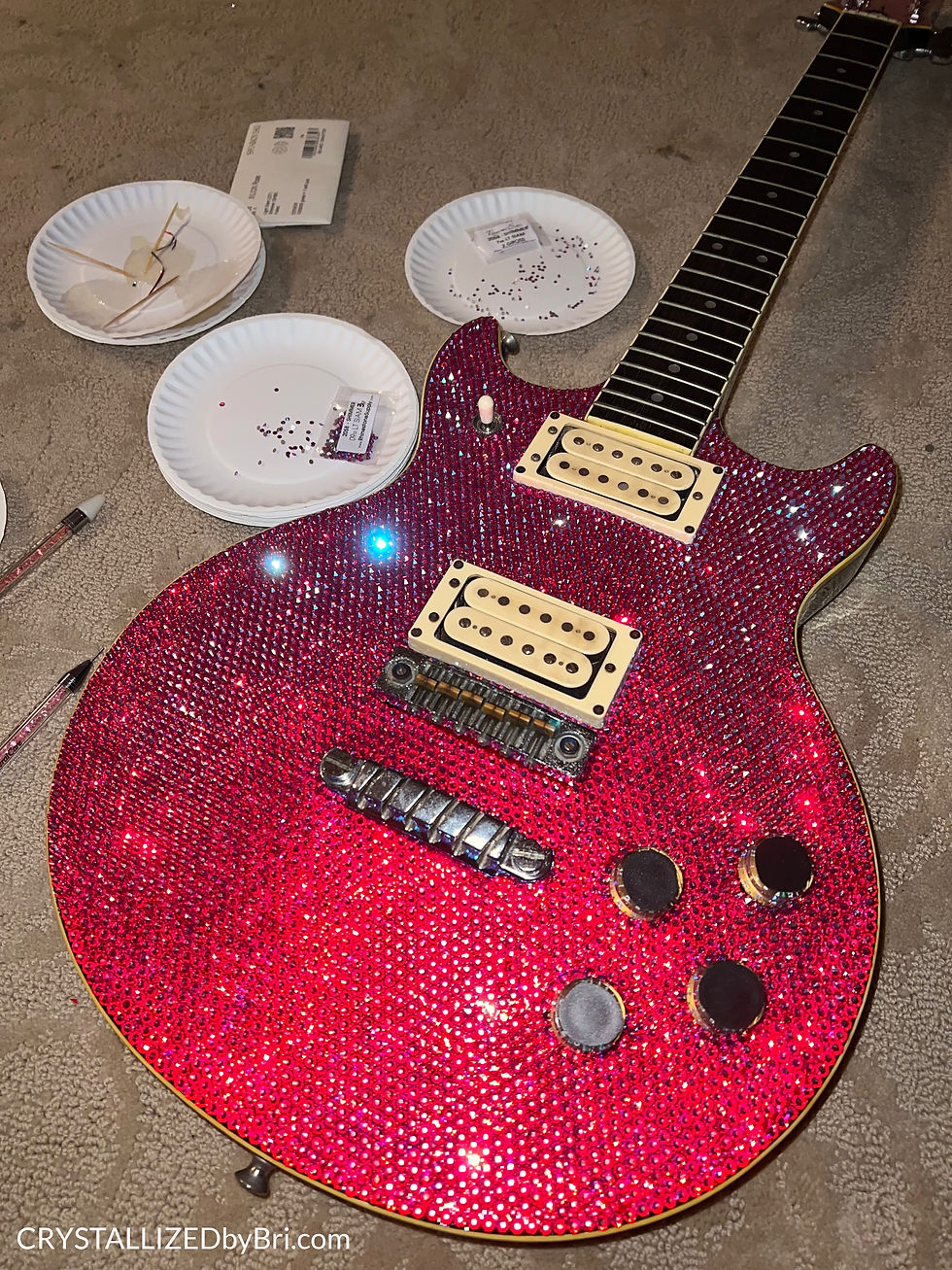 Bedazzled Swarovski crystal electric guitar Ibanez 6 string musical instrument bling by crystallized by bri