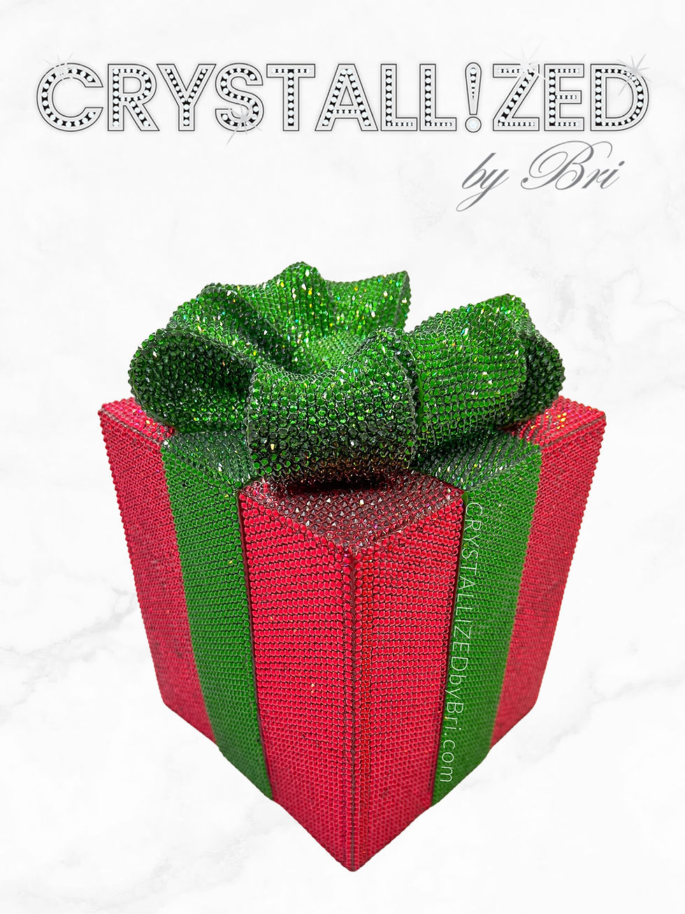 Thumbnail: Bedazzled Swarovski crystal holiday décor Christmas box decoration object display bling by crystallized by bri