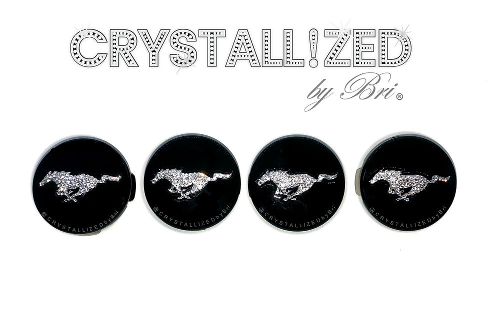 Bedazzled Swarovski crystal car Ford Mustang wheel center caps pony auto bling by crystallized by bri