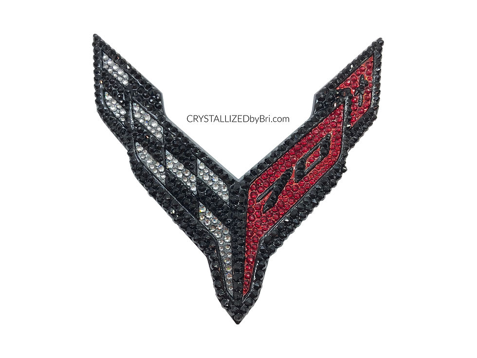 Thumbnail: Bedazzled Swarovski crystal corvette flag car emblem auto bling by crystallized by bri