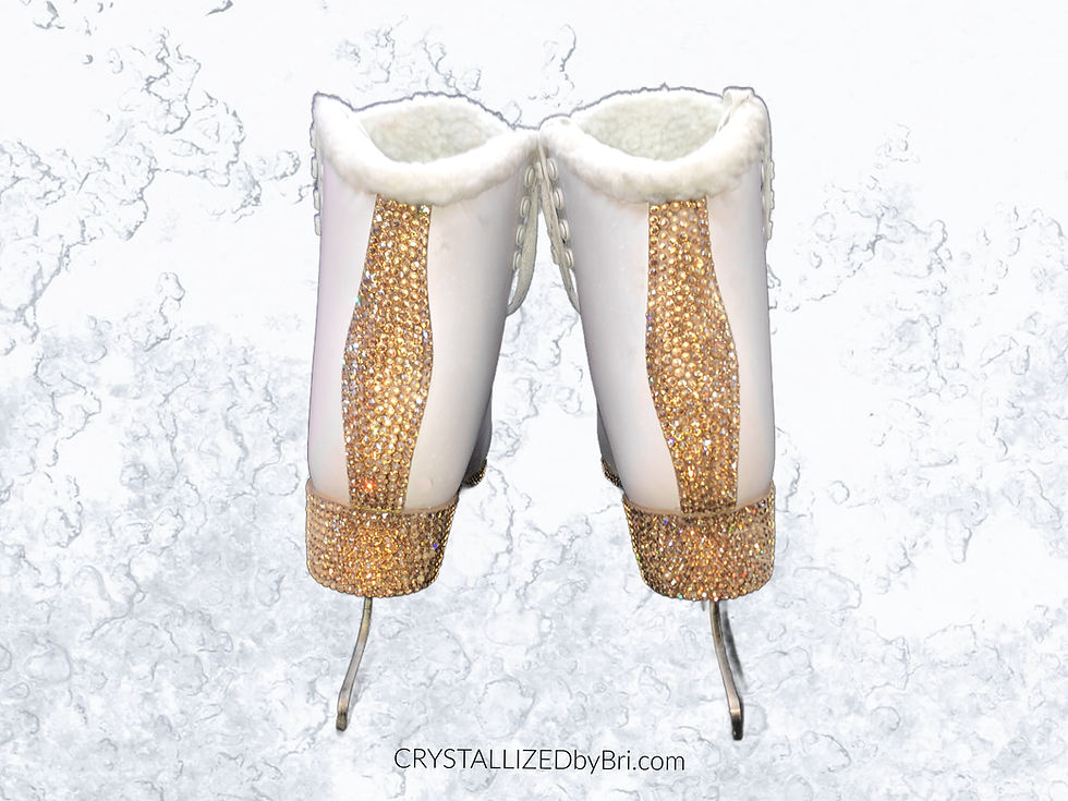 Thumbnail: Bedazzled Swarovski crystal ice skates figure skating boots bling by crystallized by bri