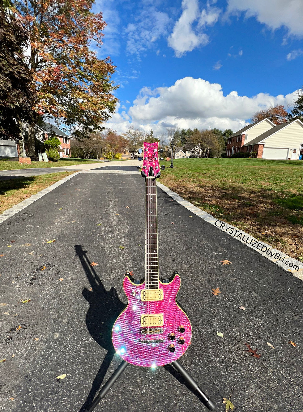 Thumbnail: Bedazzled Swarovski crystal electric guitar Ibanez 6 string musical instrument bling by crystallized by bri