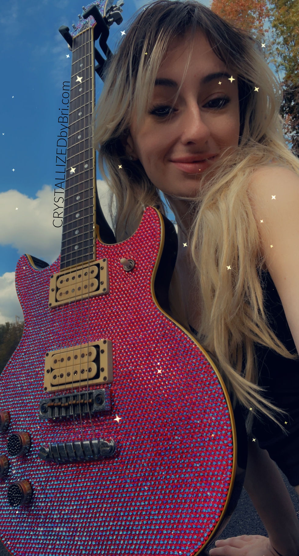 Thumbnail: Bedazzled Swarovski crystal electric guitar Ibanez 6 string musical instrument bling by crystallized by bri
