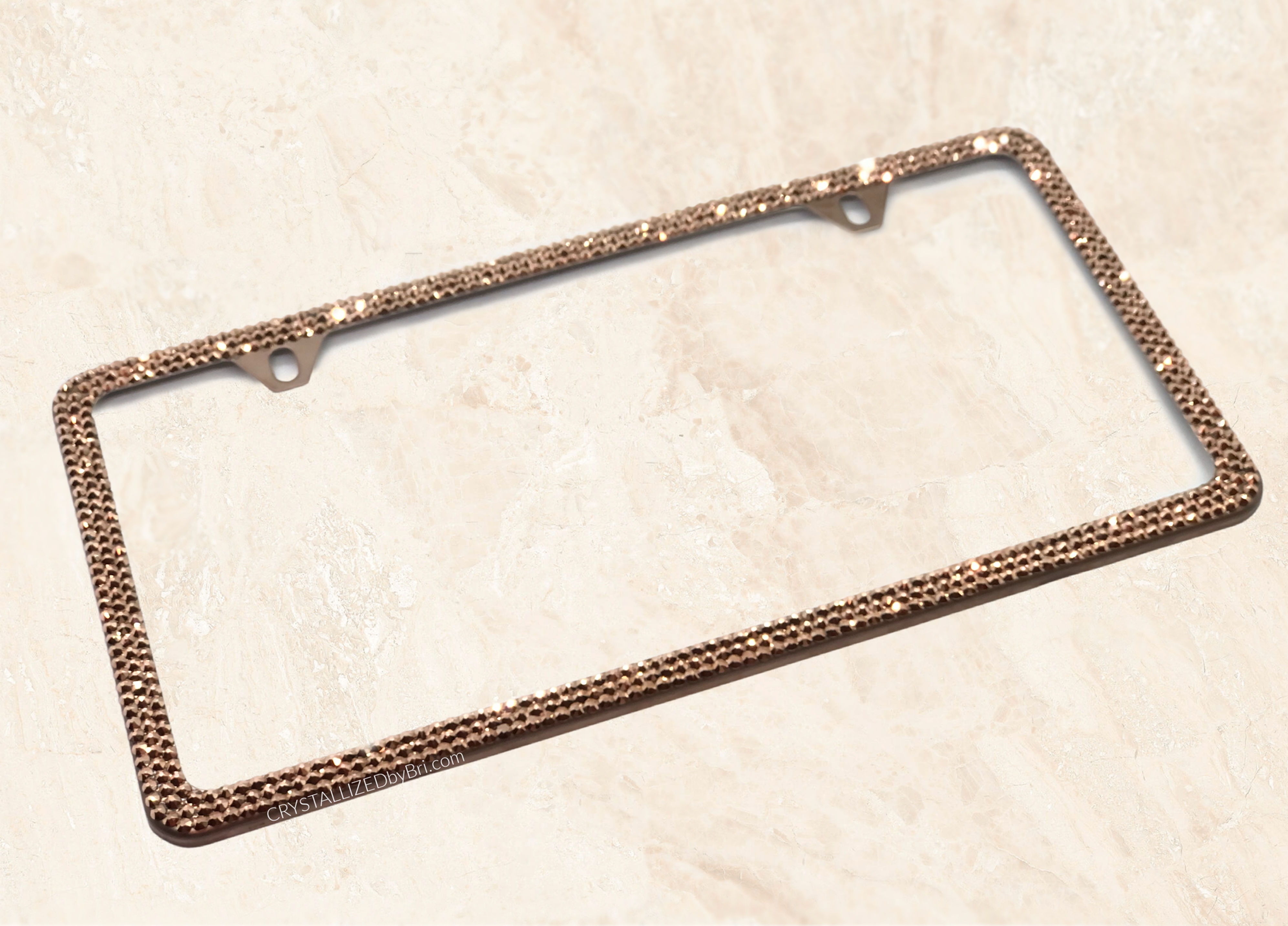 CRYSTALLIZED Slim License Plate Frame - Rose Gold