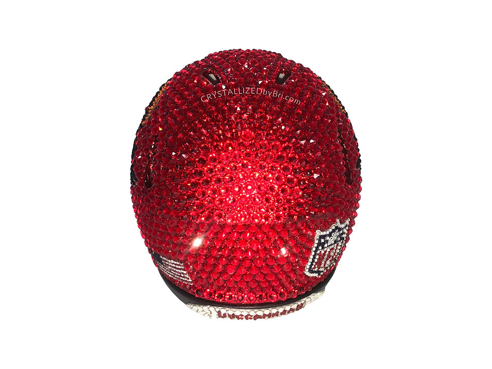 Thumbnail: Bedazzled Swarovski crystal football helmet sports team nfl riddell speed mini Tampa bay buccaneers bling crystallized by bri