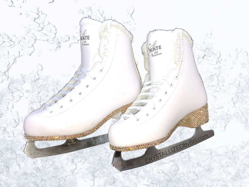 Thumbnail: Bedazzled Swarovski crystal ice skates figure skating boots bling by crystallized by bri