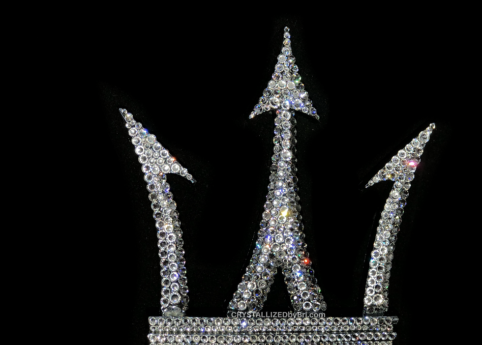 Thumbnail: Bedazzled Swarovski crystal Maserati trident car emblem front grille auto bling by crystallized by bri