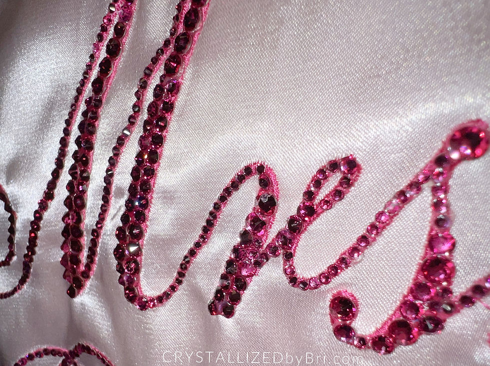Thumbnail: Bedazzled Swarovski crystal bridal robe wedding kimono satin personalized bride mrs. bridesmaid bling by crystallized by bri
