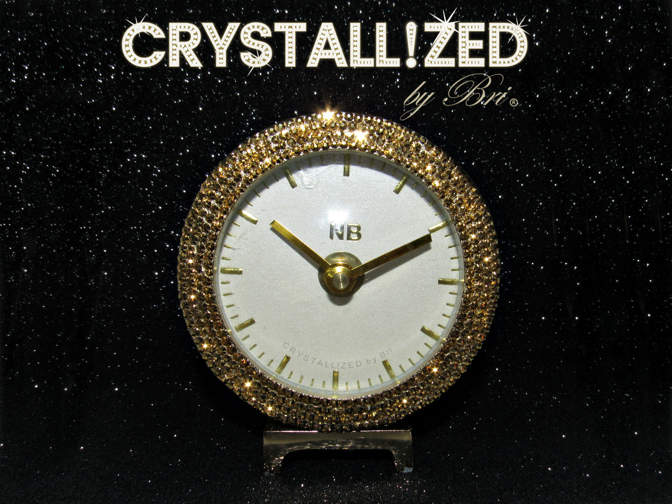 CRYSTALLIZED Gold Desk Clock