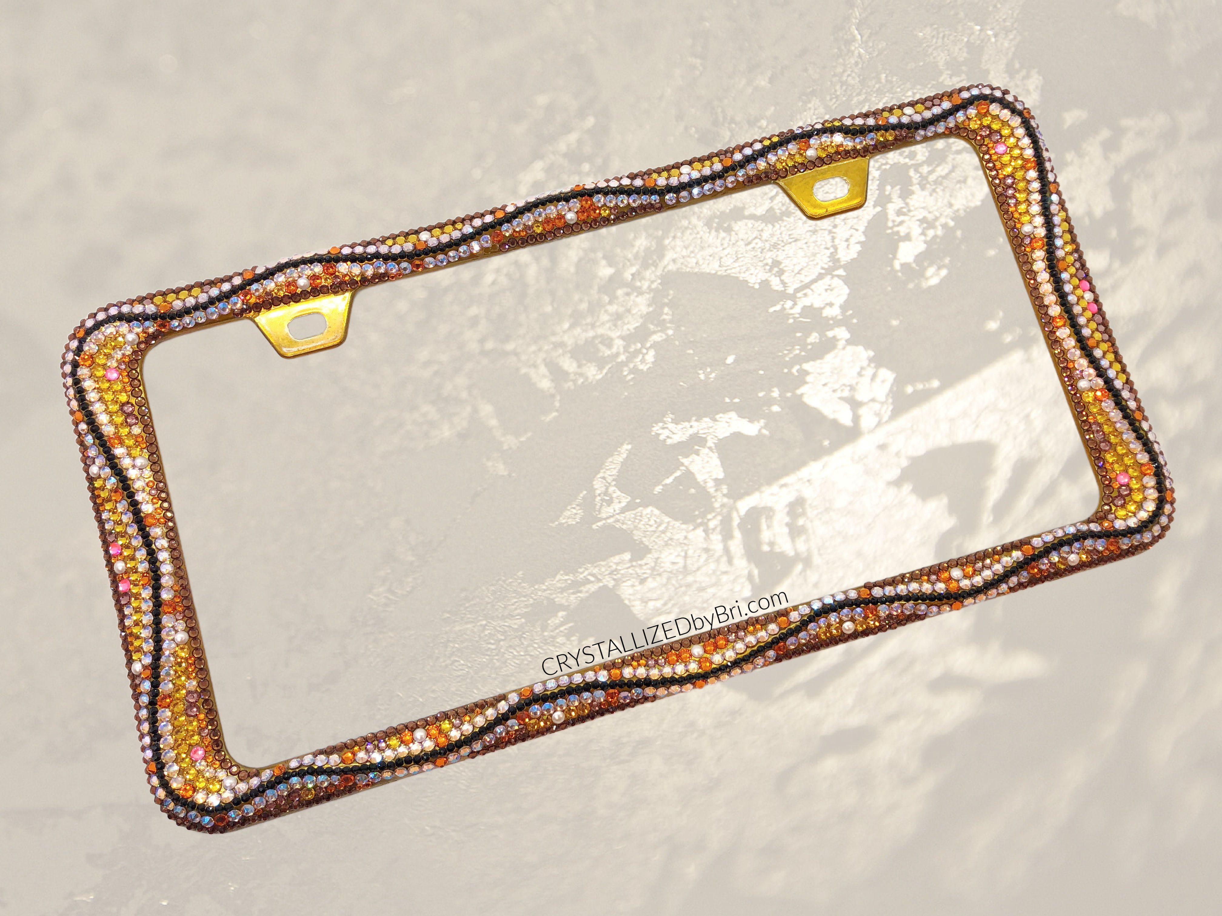 CRYSTALLIZED License Plate Frame - Gold Wave
