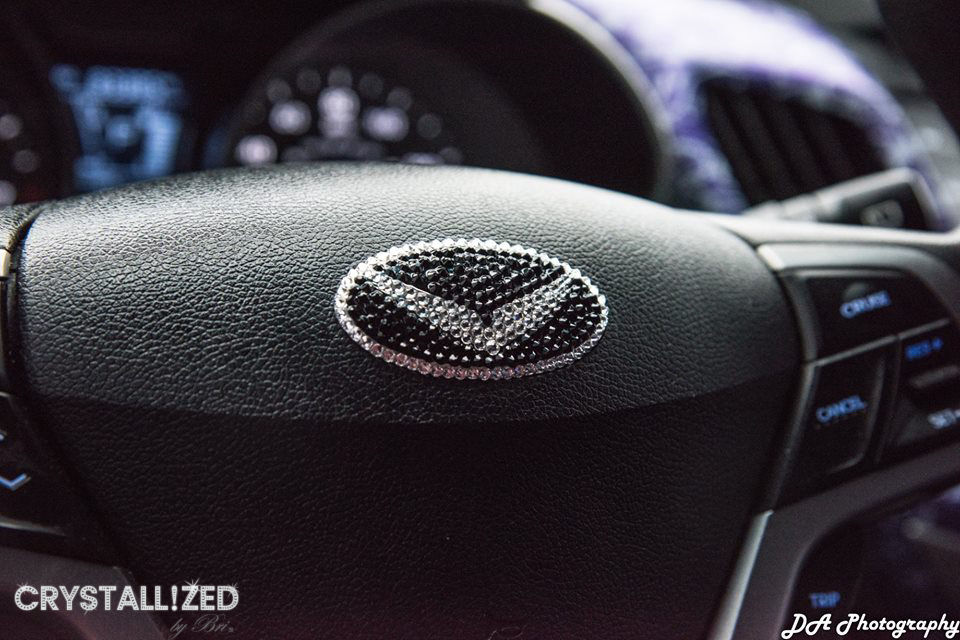 Thumbnail: Bedazzled Swarovski crystal car steering wheel emblem auto bling by crystallized by bri