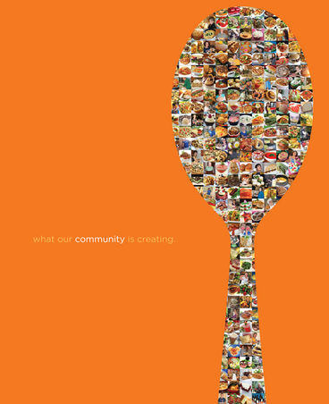 spoons icon with photos of portraits and recipes