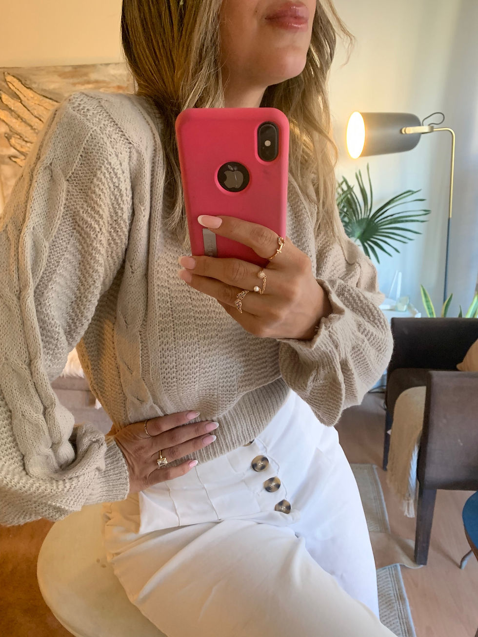 Miniatura: Tejido 2 trenzas beige 