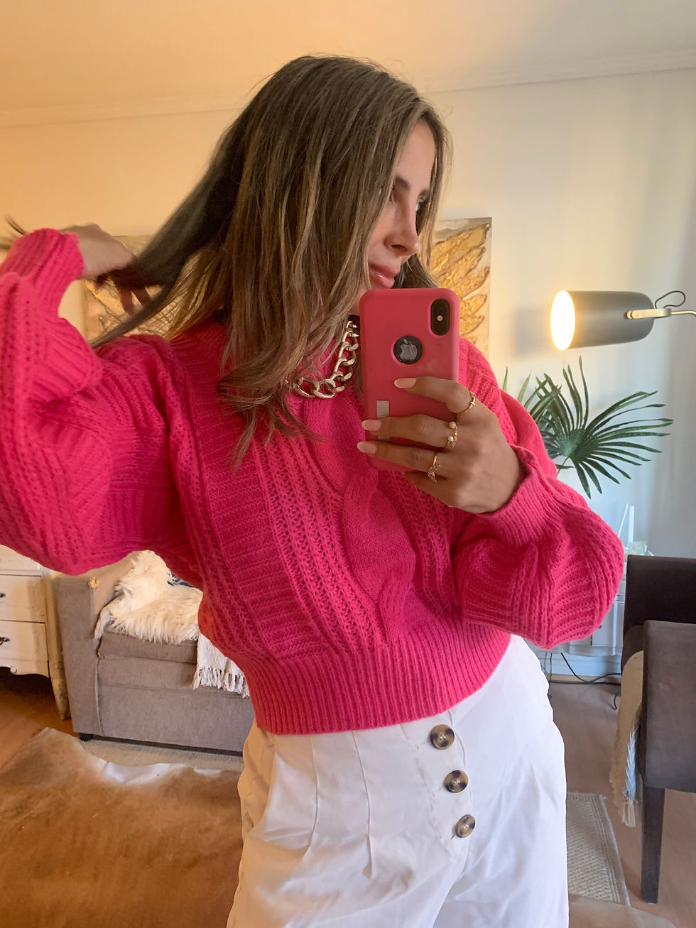 Miniatura: Tejido trenzado fucsia
