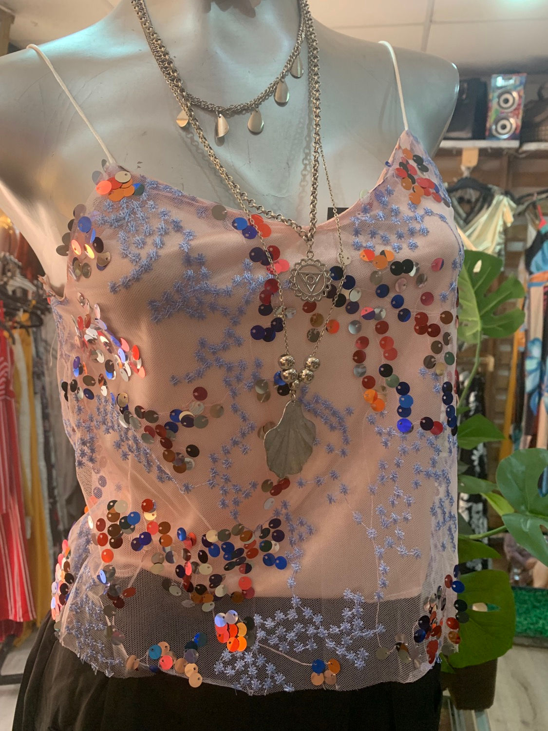 Polera rosé lentejuelas (xs-s)