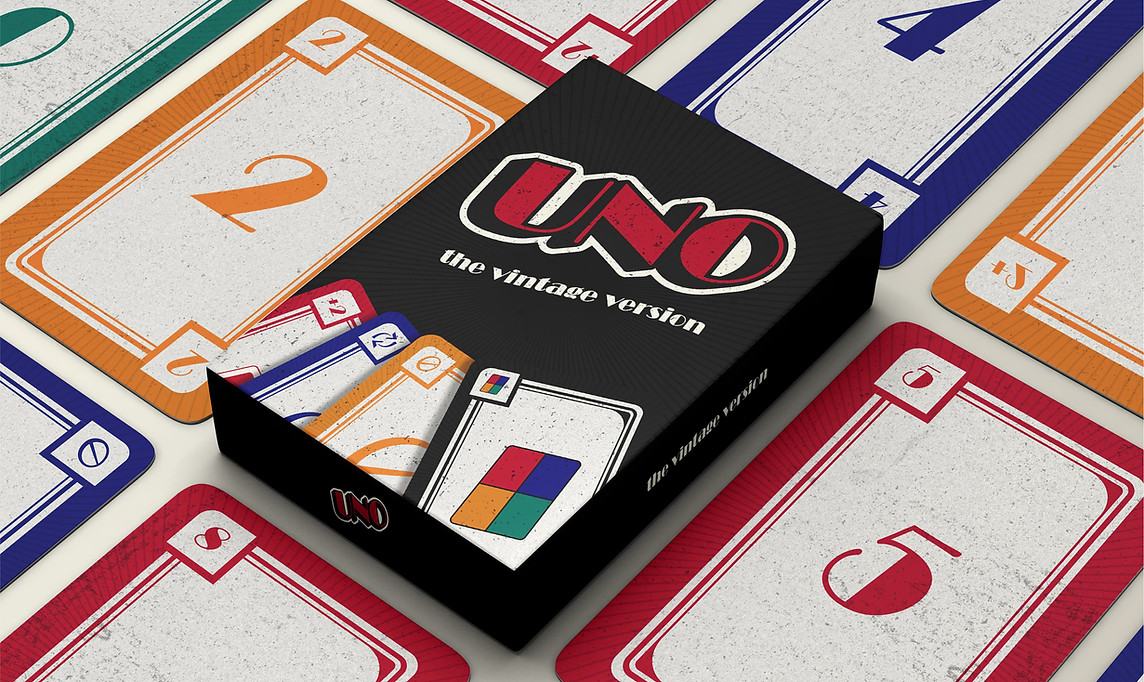 A vintage twist of the classic card game UNO.