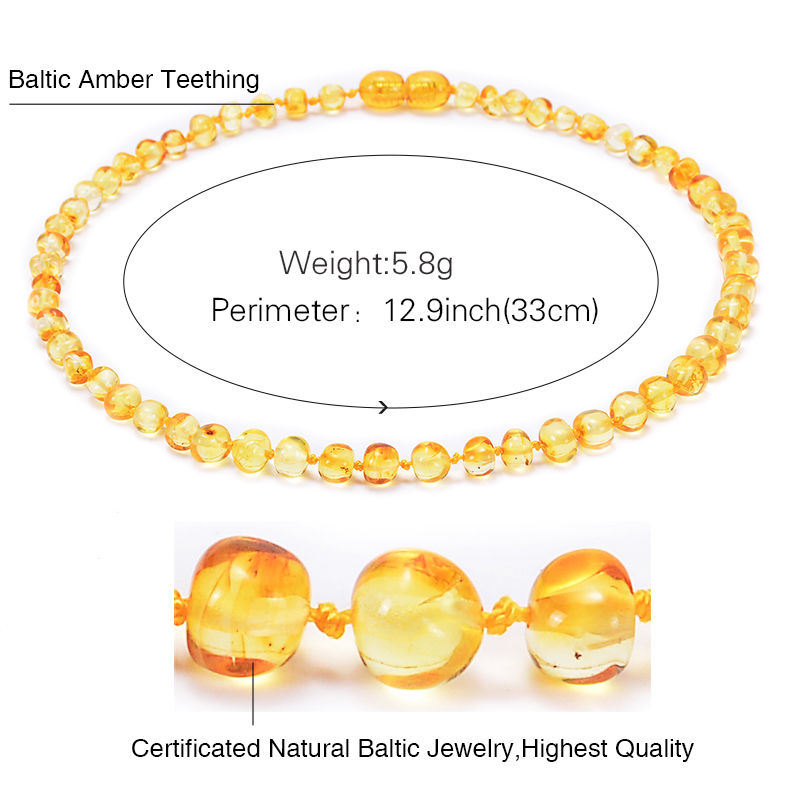 Thumbnail: Baltic Amber Necklace for Baby 