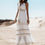 Thumbnail: Boho Dress Women Summer Sleeveless Dress Female Solid Lace V Neck Sundress 
