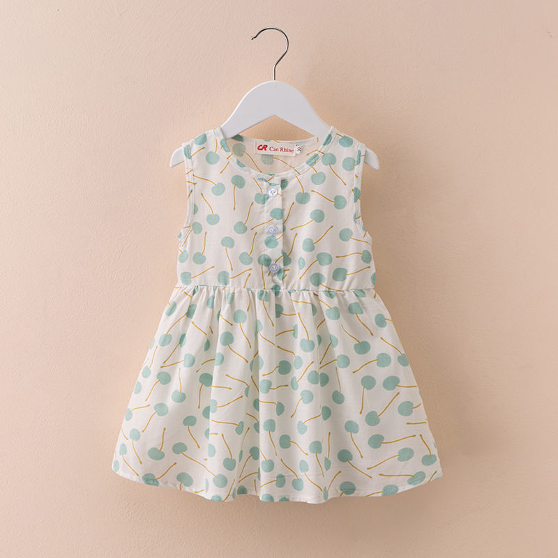 Thumbnail: 1-7 Years Old Girls Dress Summer Floral Pattern Children'S Skirt Cotton Sundres