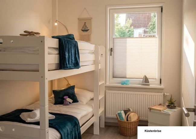 Etagenbett im Kinderzimmer der Küstenbrise im Ferienhaus Strandläufer