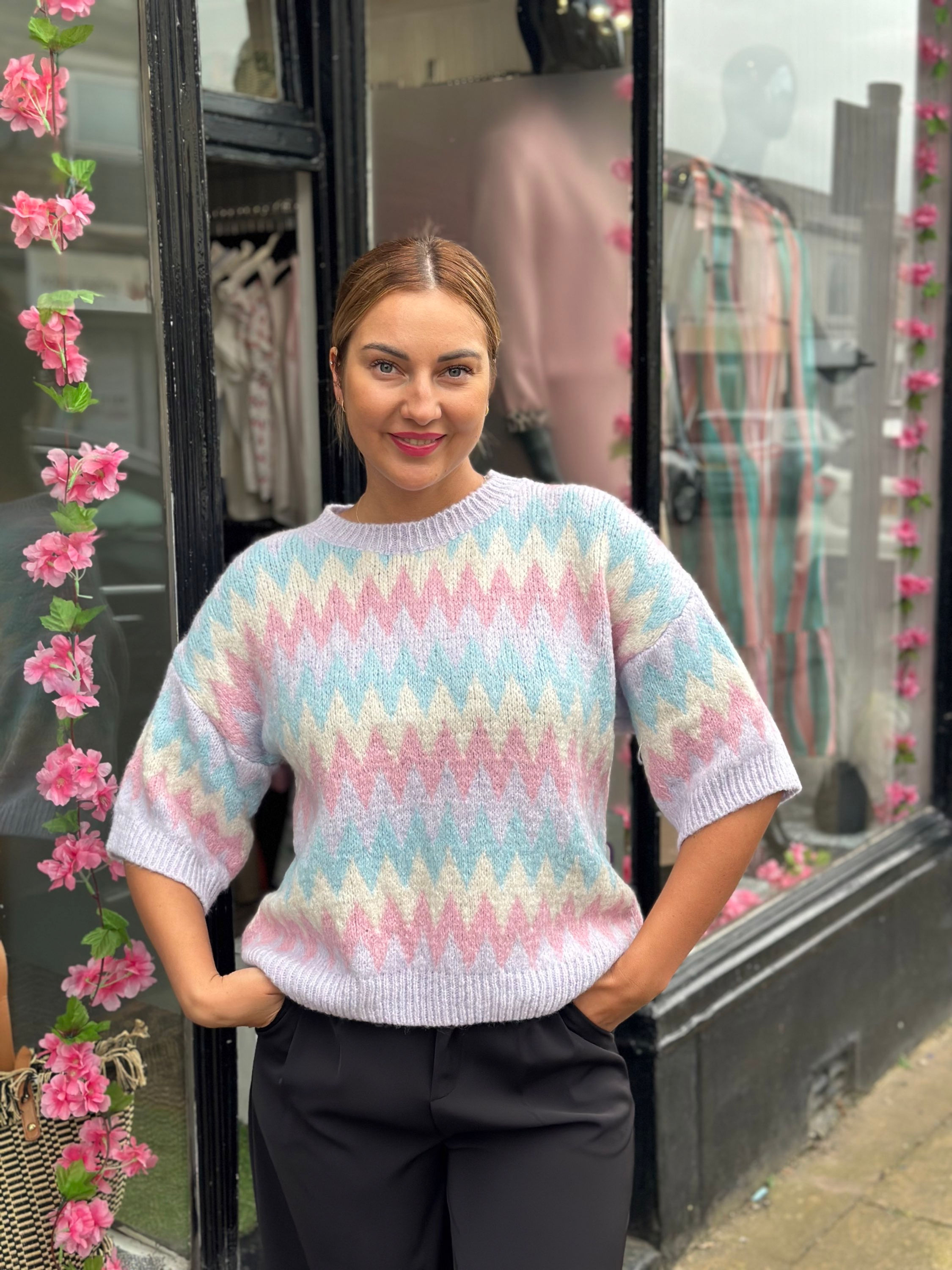 Multicoloured knit sweater 