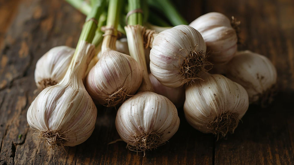 show some garlic bulbs harvested.jpg