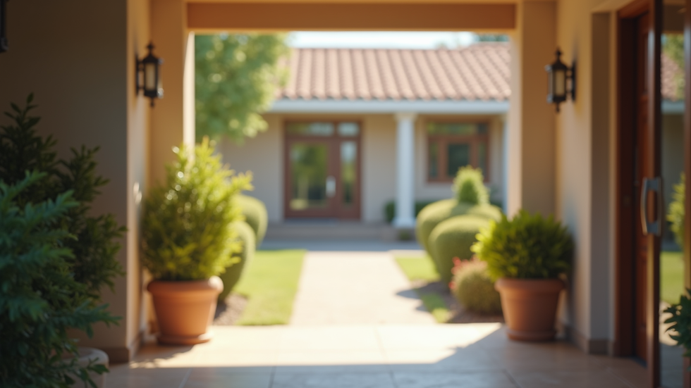 Close-up view of a welcoming senior care facility entrance