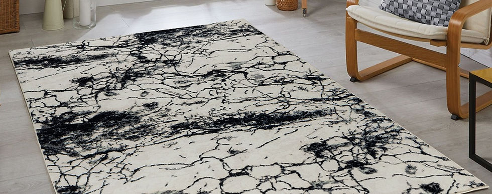 Thumbnail: MZ0358 Abstract Black/White Maz Collection Rug