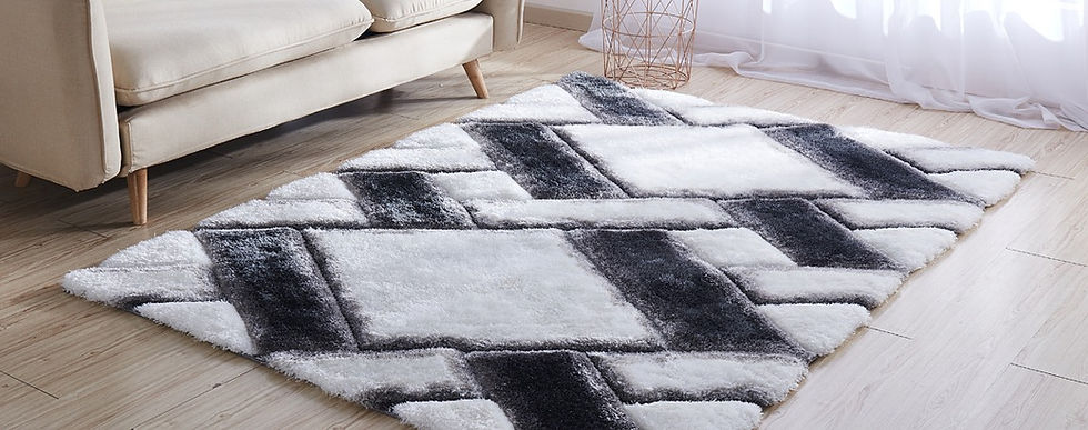 Thumbnail: MS0657 Black/White Meteos Shag Rug