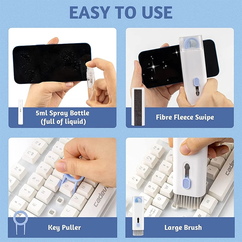 Miniatura: 7 in 1 Computer Keyboard Cleaner Brush Kit Earphone Cleaning Pen For Headset Key