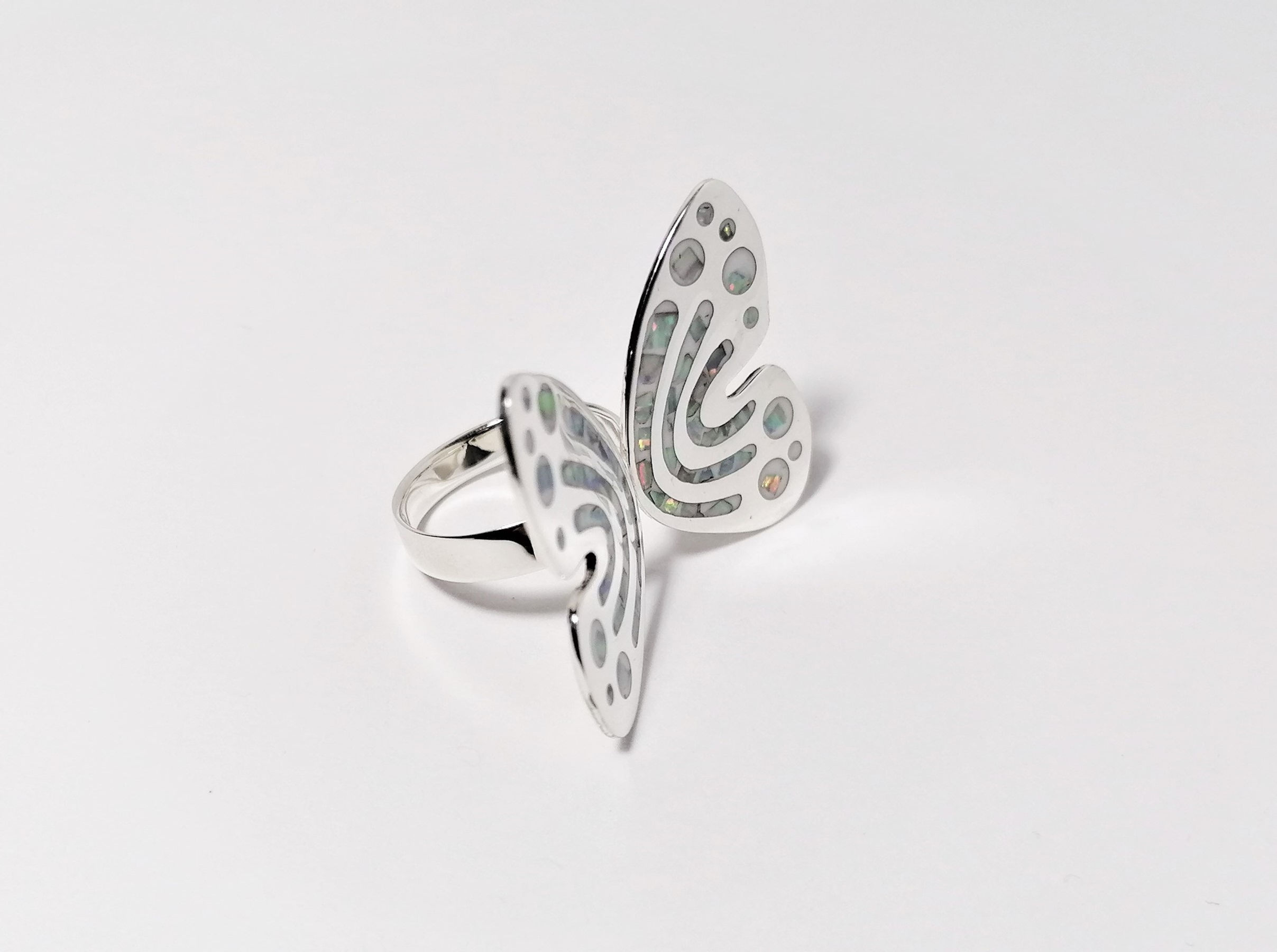 Anillo Mariposa Ópalo Plata Ley .925