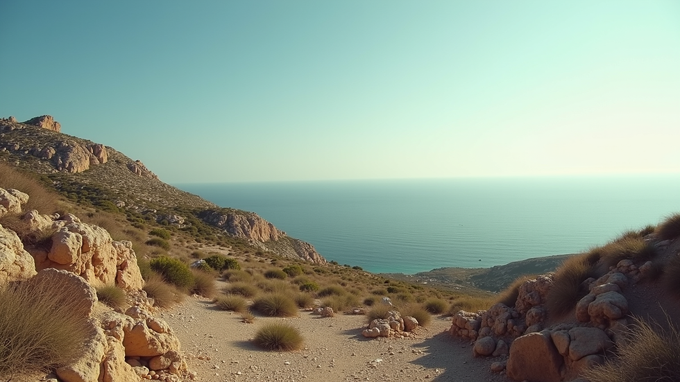 Wide angle view of rugged Corsican landscape