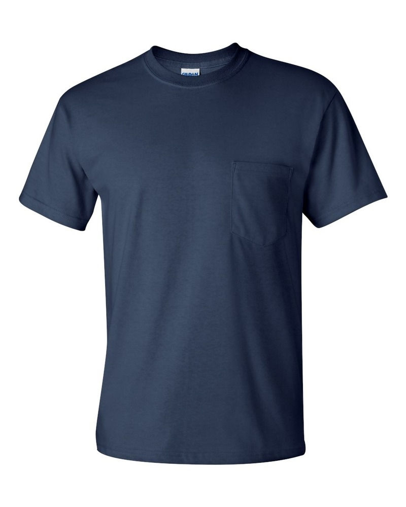 t-shirt 2300 Gildan avec poche bleu (paquet de2)