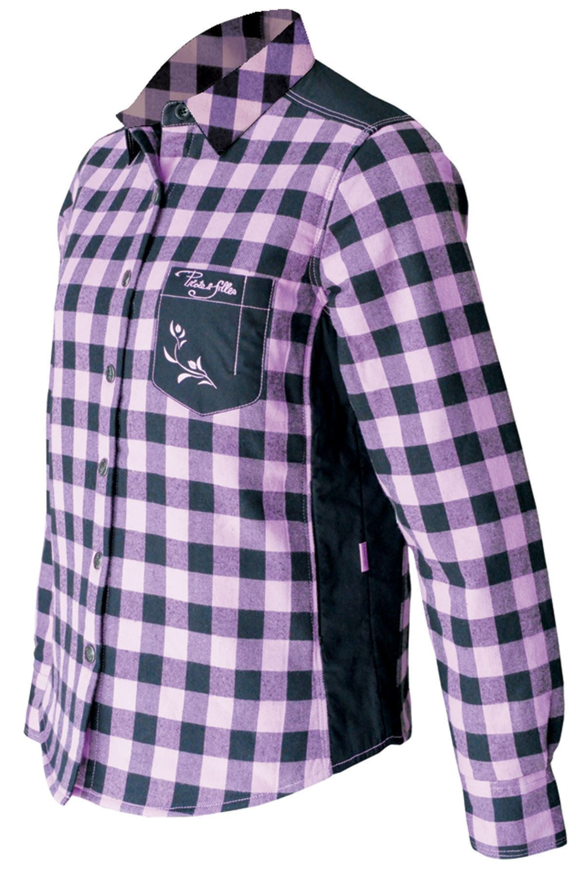 chemise à carreaux rembourée PF410 rose